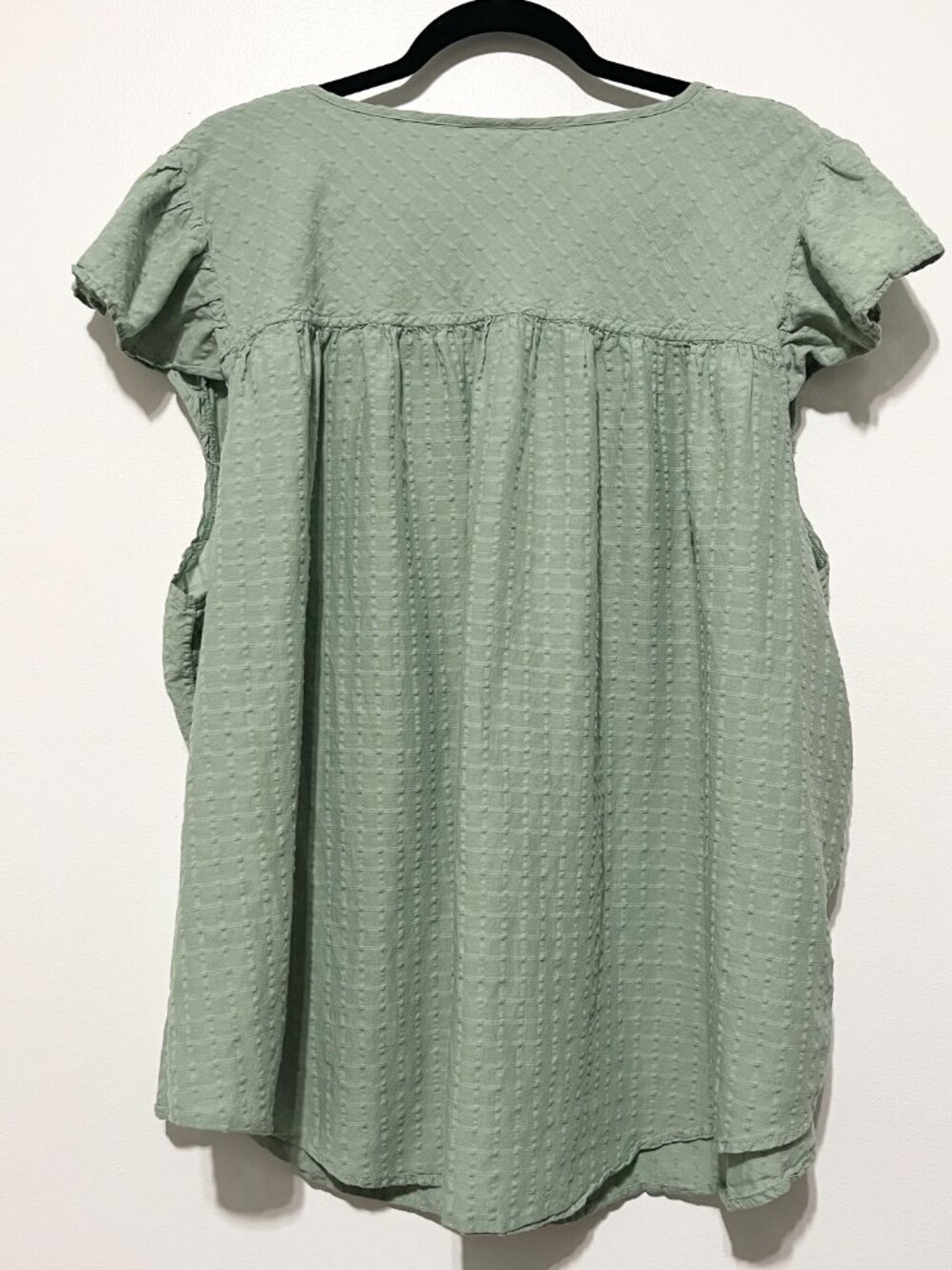 Torrid Womens Gauzy Cottagecore Blouse 4X Green Flutter Sleeve Boho Herbalist - Picture 2 of 9
